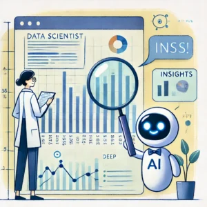 A-modern-clean-watercolor-style-image-of-a-data-scientist-analyzing-a-chart-with-the-assistance-of-AI.-The-scene-includes-a-data-scientist